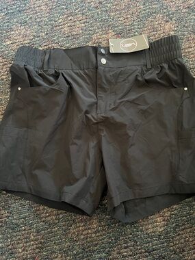 Black Women's Athletic Shorts with Elastic Waistband